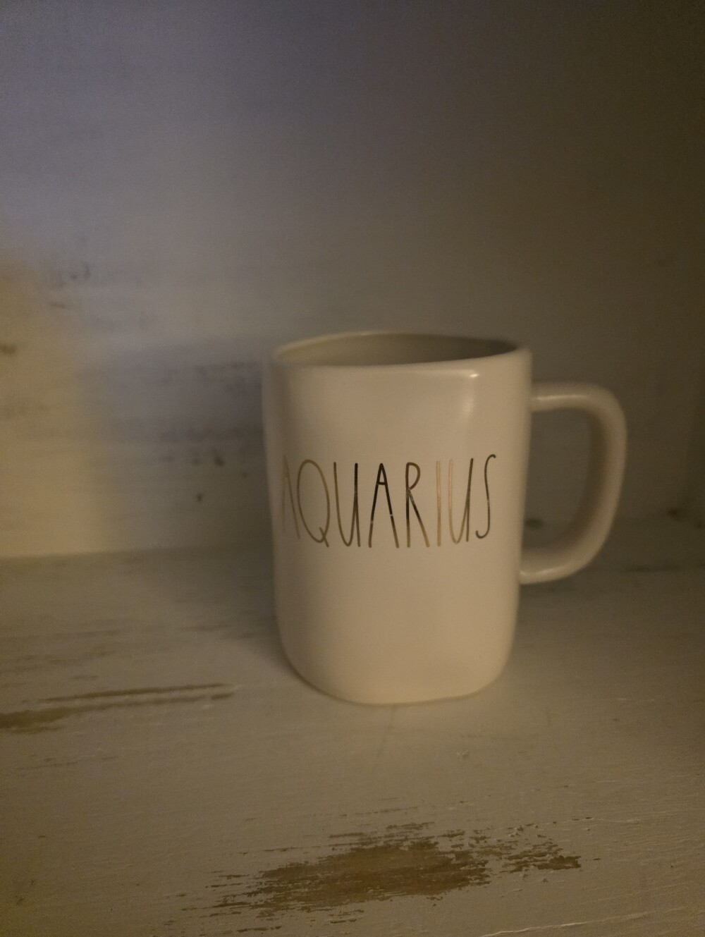 Rae Dunn White Aquarius Ceramic Mug